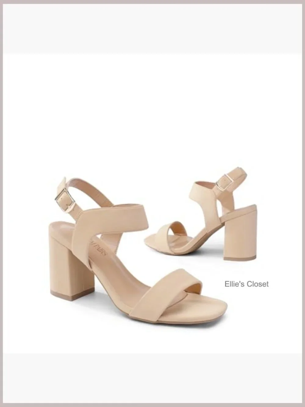 Women's High Chunky Heels Square Toe Block Ankle Strap 3 inch Heeled Sandals